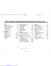 Cadillac 2012 Cadillac Escalade Owner's Manual