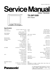 Panasonic TX-29F150B Service Manual