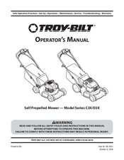 Troy-Bilt D3X Series Operator's Manual