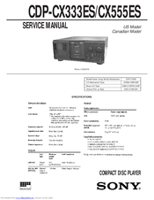 Sony CDP-CX555ES - Es 300 Disc Cd Changer Service Manual