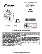 Superior WRT35STWSI Custom Series Installation And Operation Instructions Manual