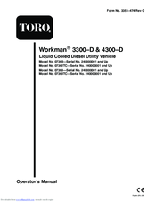 Toro Workman 3300–D Operator's Manual