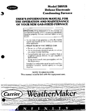 Carrier Deluxe 58SXB User Instruction Manual