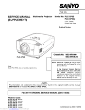 Sanyo PLC-XP50L, PLC-XP50, PLC-XP51, PLC-XP51L Service Manual