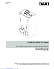 Baxi EcoBlue Plus Combi 33 Installation And Service Manual