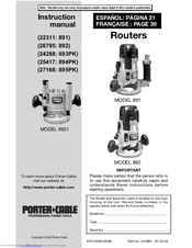 Porter-Cable 894PK Instruction Manual