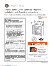 Vermont Castings KHLDV400NTSCSB Installation And Operating Instructions Manual