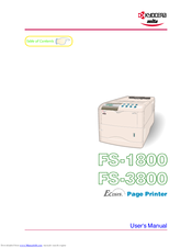 Kyocera Mita Ecosys FS-1800 User Manual