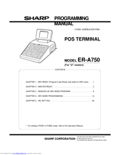 Sharp ER-A750 Programming Manual