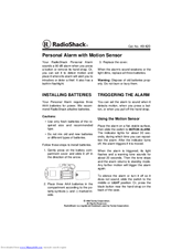 Radio Shack 65572 Quick Start Manual