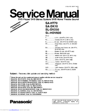 Panasonic SAHT70 - RECEIVER W/5-DISK D Supplemental Service Manual