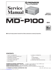 Pioneer MD-P100 Service Manual
