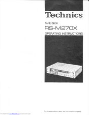 Technics RS-M27OX Operating Instructions Manual