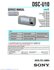 Sony Cyber-shot DSC-U10 Service Manual