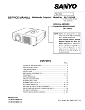 Sanyo PLC-XW20A Service Manual
