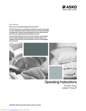 Asko T754HP Operating Instructions Manual