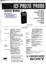 Sony ICF-PRO80 Service Manual