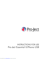 Pro Ject Audio Systems Pro Ject Essential II Phono USB Manuals ManualsLib