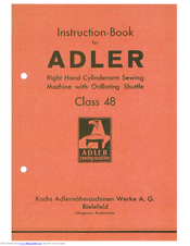 Adler Class 48 Instruction Book