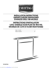 Maytag MDB8959SBBK Jetclean Plus Installation Instructions Manual