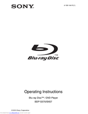 Sony BDP-S570 - Blu-ray Disc™ Player Operating Instructions Manual