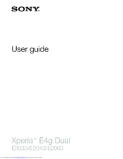 Sony Xperia E4g Dual E2063 User Manual