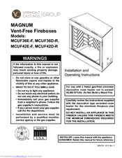 Vermont Castings MAGNUM MCUF36E-F Installation And Operating Instructions Manual
