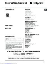 Hotpoint AQUALTIS AQC9 4F7 Instruction Bookle