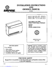 Empire Comfort Systems Empulse PH-20 Installation Instructions And Owner's Manual