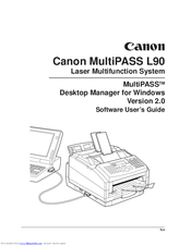 Canon MultiPASS L90 Software User's Manual
