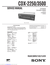 Sony CDX-2250 - Cd Changer Service Manual