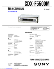 Sony CDX-F5500M Service Manual
