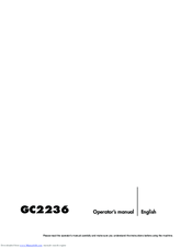Jonsered GC 2236 Operator's Manual