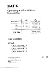 Aeg CGA60WOK-F Operating And Installation Instruction