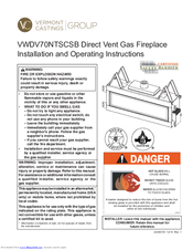Vermont Castings VWDV70NTSCSB Installation And Operating Instructions Manual