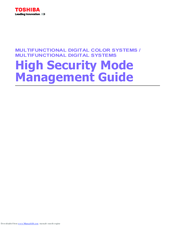 Toshiba e-STUDIO207L High Security Mode Management Manual