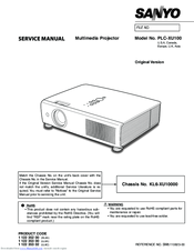 Sanyo PLC-XU100 Service Manual