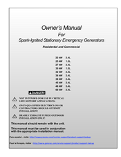 Generac Power Systems 25 kW Owner's Manual