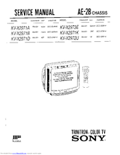 Sony Trinitron KV-X2971A Service Manual