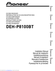 Pioneer DEH-P8100BT Installation Manual