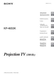 Sony KP-46S3K Operating Instructions Manual