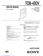 Sony TCM-40DV Service Manual