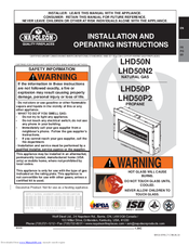 Napoleon LHD50N Installation And Operating Instructions Manual