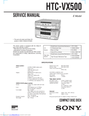 Sony HTC-VX500 Service Manual