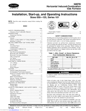 Carrier 58EFB Installation, Start-Up, And Operating Instructions Manual