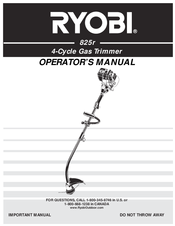 Ryobi 825r Operator's Manual