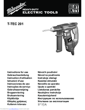 Milwaukee T-TEC 201 Instructions For Use Manual