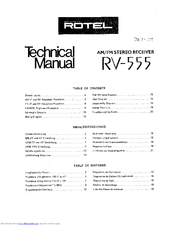 Rotel RV-555 Technical Manual