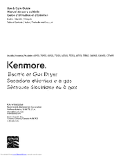 Kenmore 62102 Use & Care Manual