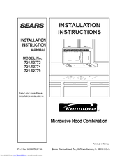 Kenmore 721.62772100 Installation Instructions Manual